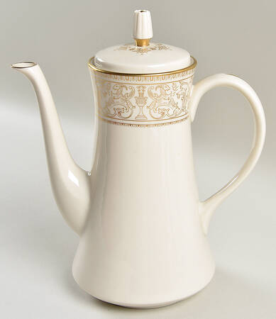 Lorenzo De Medici (Ivory with Gold) Coffee Pot & Lid