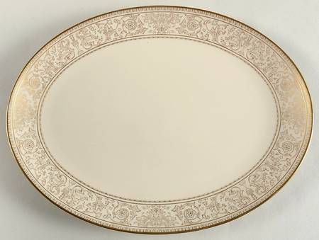 Lorenzo De Medici (Ivory with Gold) 13" Oval Serving Platter
