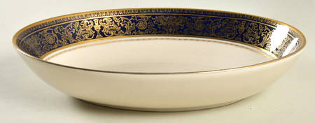 Lorenzo De Medici (Cobalt with Gold) 9" Oval Vegetable Bowl