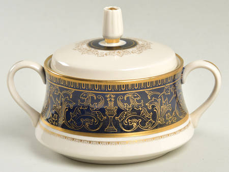 Lorenzo De Medici (Cobalt with Gold) Sugar Bowl & Lid