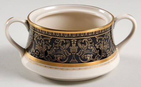 Lorenzo De Medici (Cobalt with Gold) Sugar Bowl No Lid