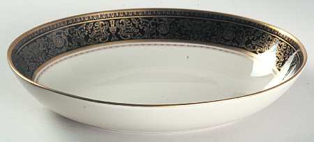 Lorenzo De Medici (Cobalt with Gold) 9" Oval Vegetable Bowl