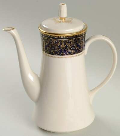 Lorenzo De Medici (Cobalt with Gold) Coffee Pot & Lid