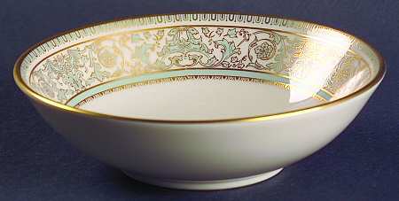 Lorenzo de Medici (Green-Blue with Gold) Fruit/Dessert (Sauce) Bowl