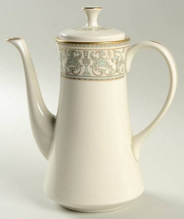Lorenzo de Medici (Green-Blue with Gold) Coffee Pot & Lid