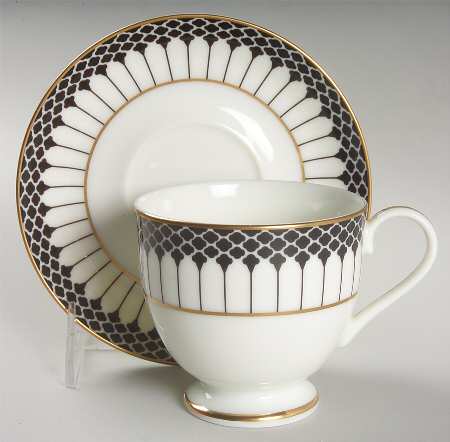 Marbury Black Footed Cup & Saucer Set