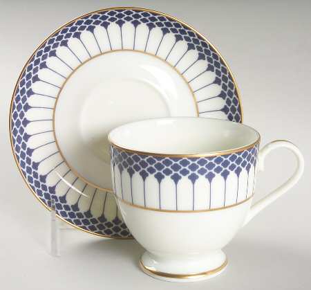 Marbury Cobalt Blue Footed Cup & Saucer Set