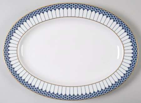 Marbury Cobalt Blue 14" Oval Serving Platter
