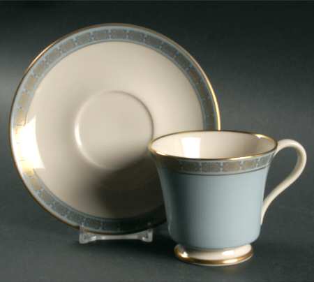 Ming Sky Blue Footed Cup & Saucer Set by Gorham