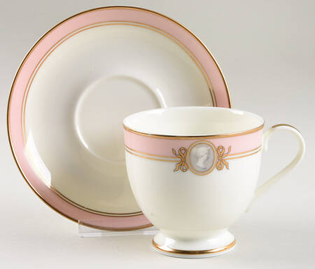 Pavia Pink Footed Cup & Saucer Set by Gorham