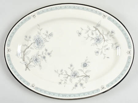 Peonies 14" Oval Serving Platter by Gorham