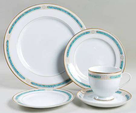 Regalia Court Teal 5 Piece Place Setting