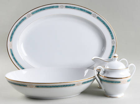 Regalia Court Teal 5 Piece Hostess Set