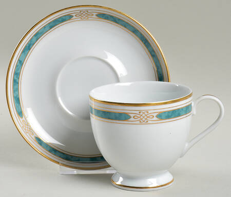 Regalia Court Teal Footed Cup & Saucer Set