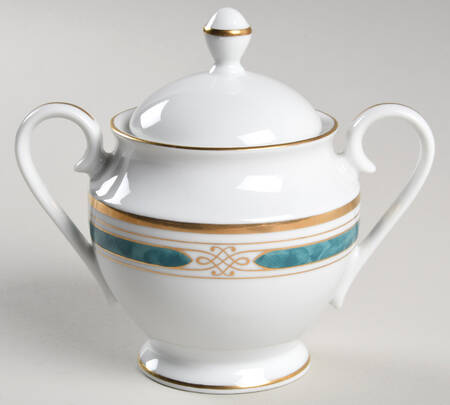 Regalia Court Teal Sugar Bowl & Lid