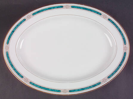 Regalia Court Teal 14" Oval Serving Platter
