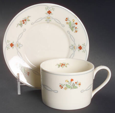 Ribbon Edge Flat Cup & Saucer Set