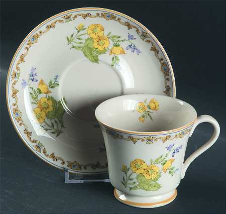 Royal Buttercup Footed Cup & Saucer Set by Gorham