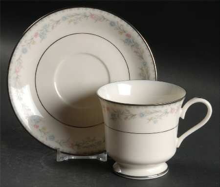 Snow Rose Footed Cup & Saucer Set