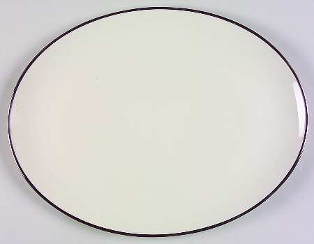 Theme (Narrow Platinum Rim) 14" Oval Serving Platter