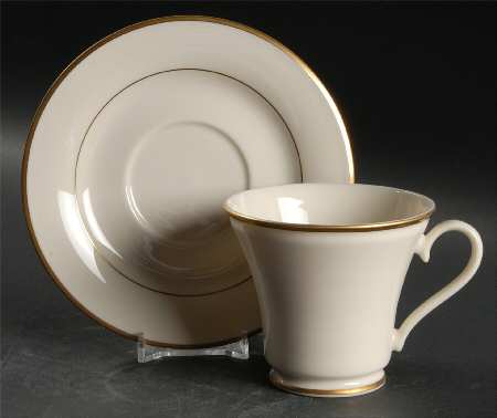 Theme (Narrow Gold Rim) Footed Cup & Saucer Set