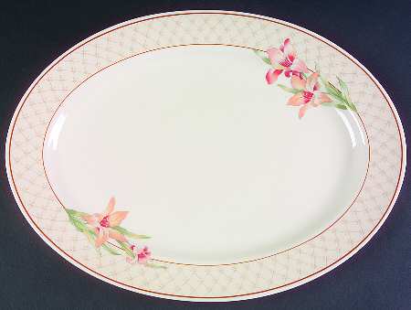 Trapunto 16" Oval Serving Platter