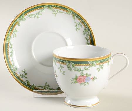Valcourt Gold Footed Cup & Saucer Set