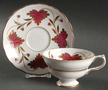 Culross Red Footed Cup & Saucer Set