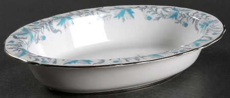 Debutante (Platinum Trim) 10" Oval Vegetable Bowl