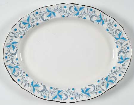 Debutante (Platinum Trim) 12" Oval Serving Platter