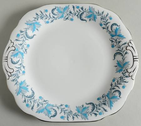 Debutante (Platinum Trim) Square Handled Cake Plate