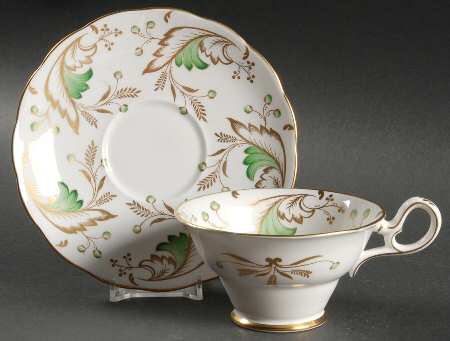 Emerald Footed Cup & Saucer Set