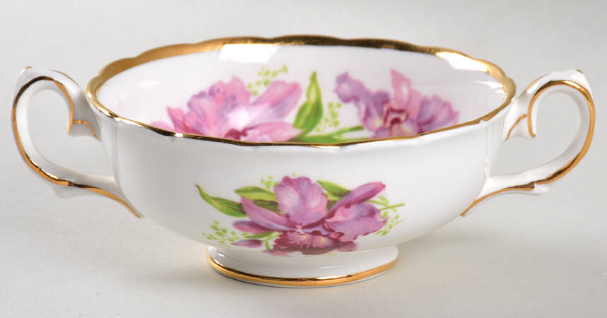 Orchid Footed Cream Soup Bowl