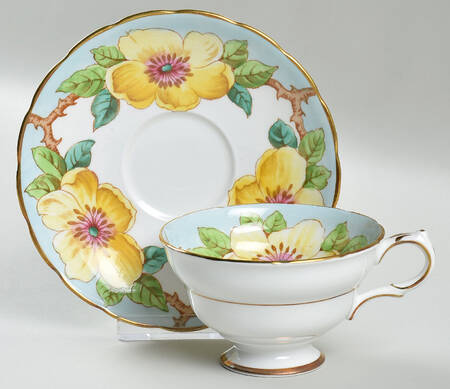 Pillar Rose Footed Cup & Saucer Set