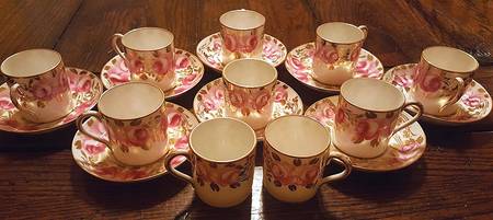 Swansea Rose Flat Demitasse Cup & Saucer Set