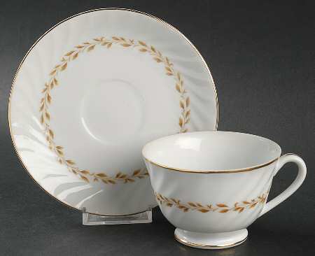 Golden Swirl Footed Cup & Saucer Set