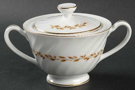 Golden Swirl Sugar Bowl & Lid