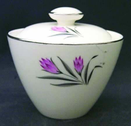 Pink Crocus Sugar Bowl & Lid