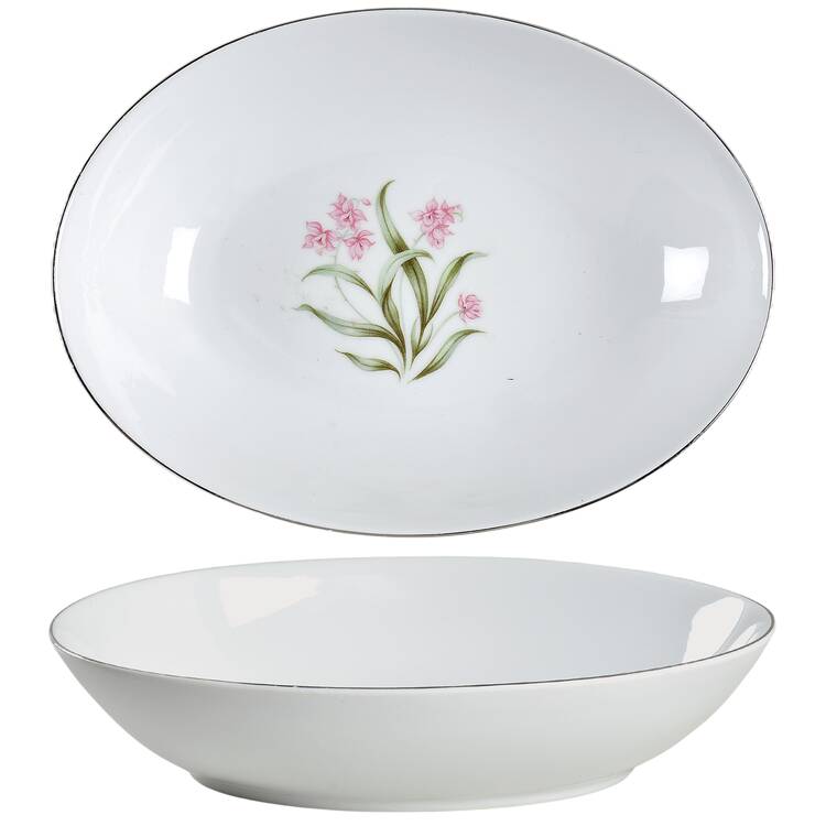 Pink Orchid 10" Oval Vegetable Bowl