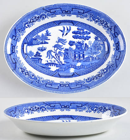 Ye Olde Willow 10" Oval Vegetable Bowl