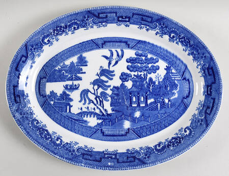 Ye Olde Willow 15" Oval Serving Platter