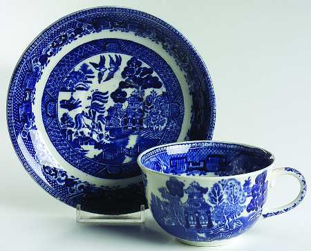 Ye Olde Willow Flat Cup & Saucer Set