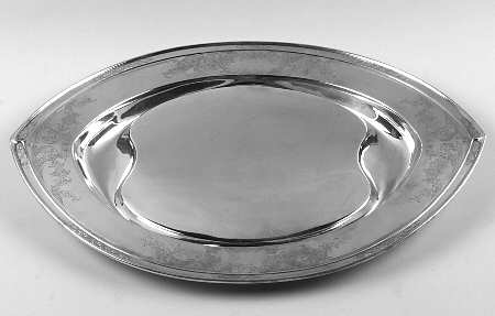Sterling Hollowware Medium Sterling Meat Platter with Well