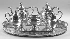 Sterling Hollowware 6 Piece Sterling Tea Set (Waste & Galley)