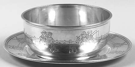 Sterling Hollowware 2 Piece Sterling Child Set (Bowl and Plate)