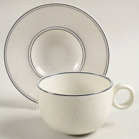 Birka Blue Flat Cup & Saucer Set