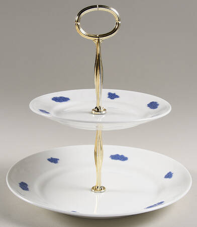 Bla Blom (Pattern Name Not On Back) 6 5/8"-10"  2 Tiered Serving Tray (Dp, Sp) HC