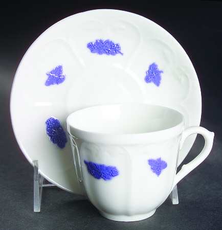 Bla Blom (Pattern Name Not On Back) Flat Cup & Saucer Set
