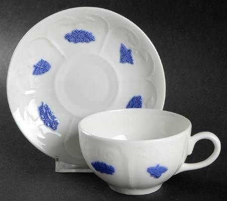 Bla Blom (Pattern Name Not On Back) Flat Cup & Saucer Set