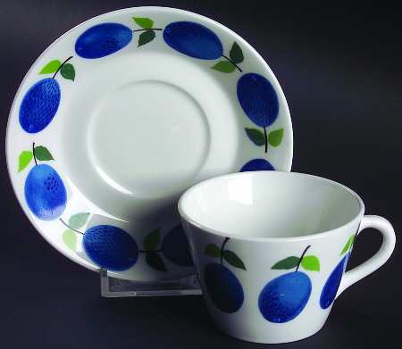 Prunus Flat Demitasse Cup & Saucer Set
